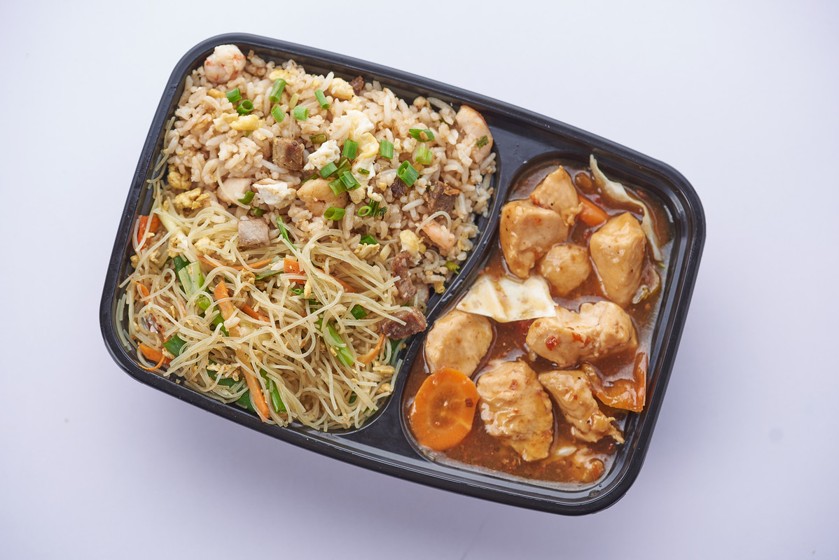 Special Fried Rice, Singapore Noodles and Meat Combo