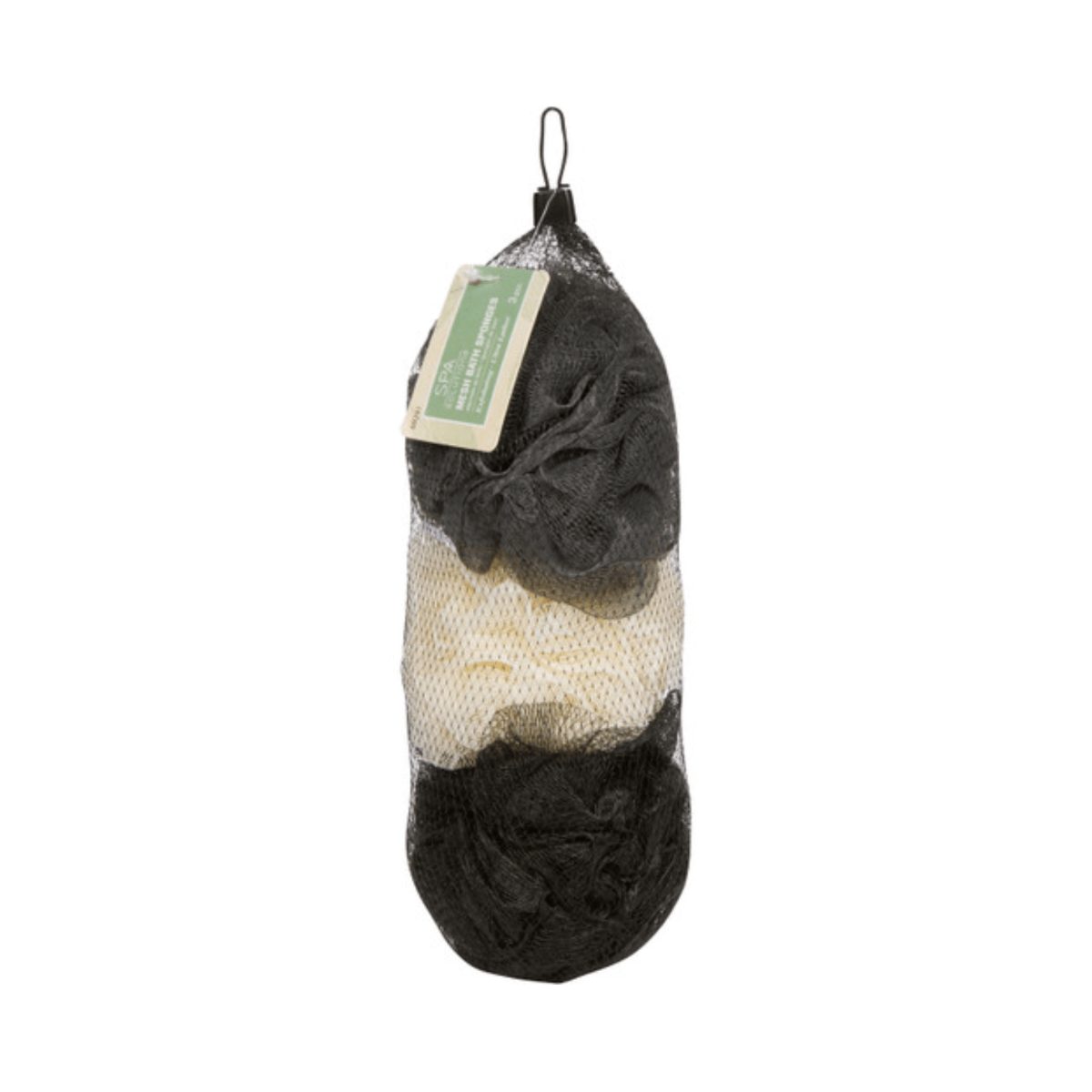 CALA New Mesh Sponge Set (3-Piece Pack: Black, White & Grey)