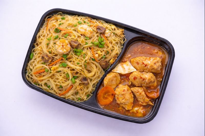 Singapore noodles (full portion) + meat combo
