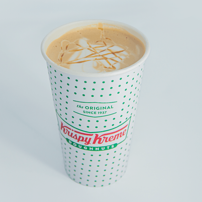 Hot caramel macchiato latte
