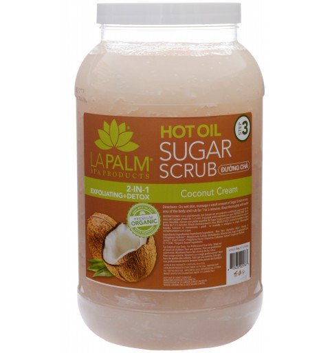 La Palm organic hot oil sugar scrub - coconut cream 1 gallon